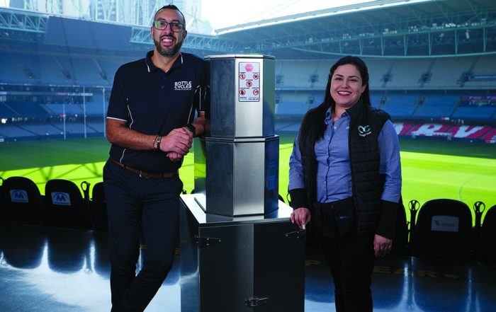 George Azzam BottleCycler General Manager with Milena Molano Quayclean Functions and Events Co-ordinator