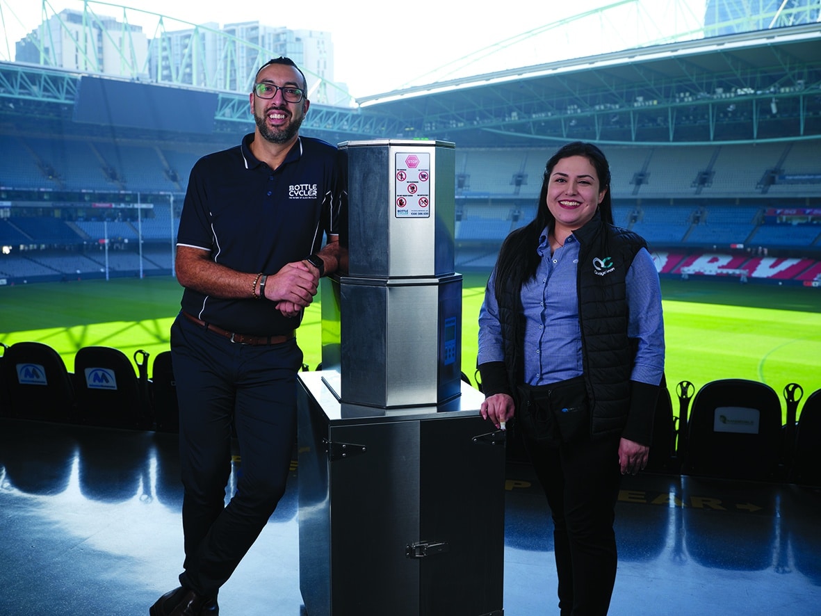 George Azzam BottleCycler General Manager with Milena Molano Quayclean Functions and Events Co-ordinator